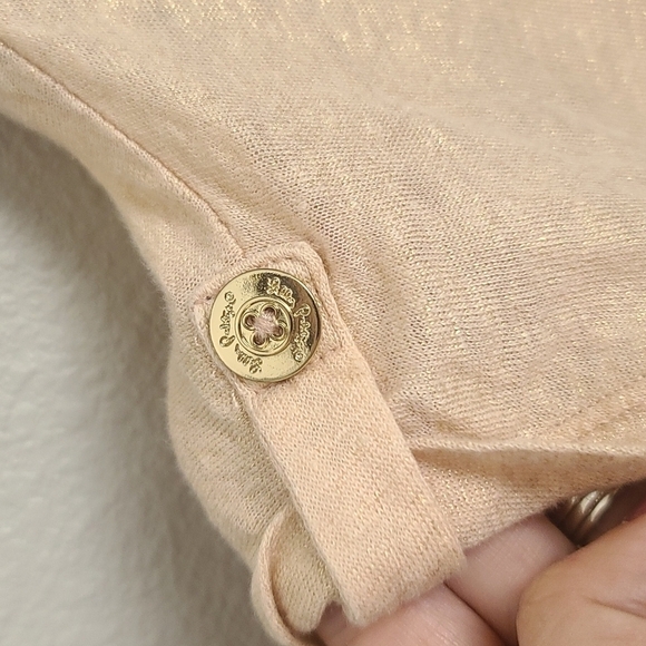 Lilly Pulitzer Inara Metallic Linen Shortsleeve Top - Picture 6 of 10